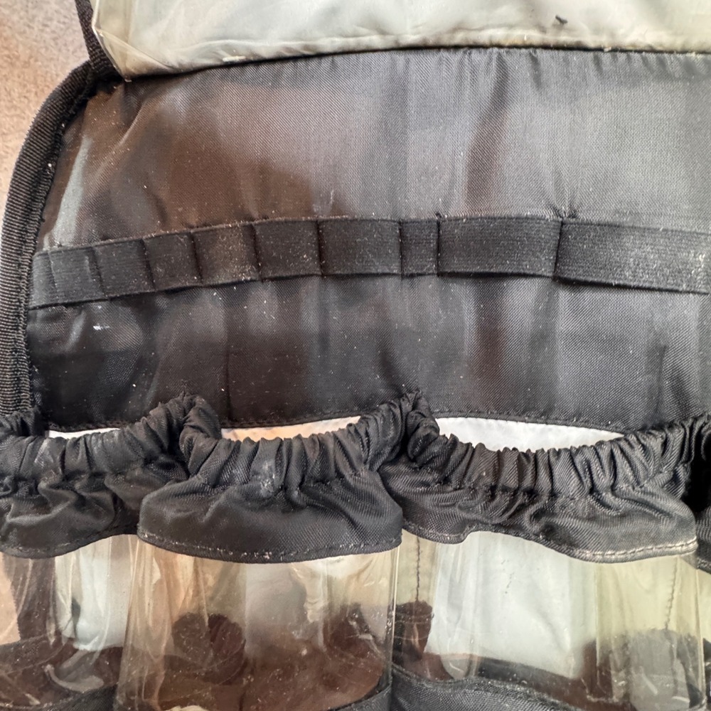 Large Black Hanging Toiletry Bag Travel Organizer Carry On Grooming Dopp Kit - Picture 11 of 16